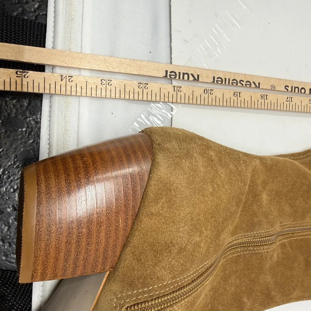 Matisse Womens Tan Suede Over The Knee Boots Pointed Toe Block Heel Size 7.5M